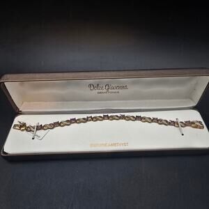 Dolce Giovanna Amethyst Tennis Bracelet X O Hugs Kisses Link In Box